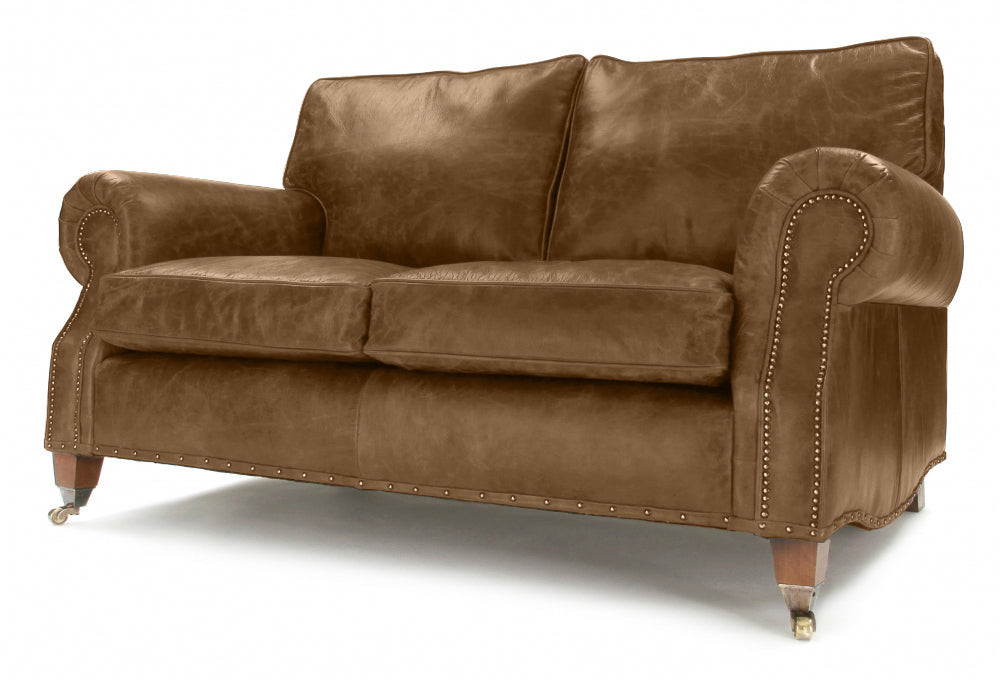 Old Boot Sofas Hepburn 2 Seater Sofa in Hobnail Leather Lush