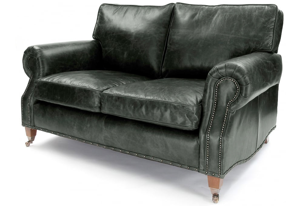Old Boot Sofas Hepburn 2 Seater Sofa in Vintage Leather Black