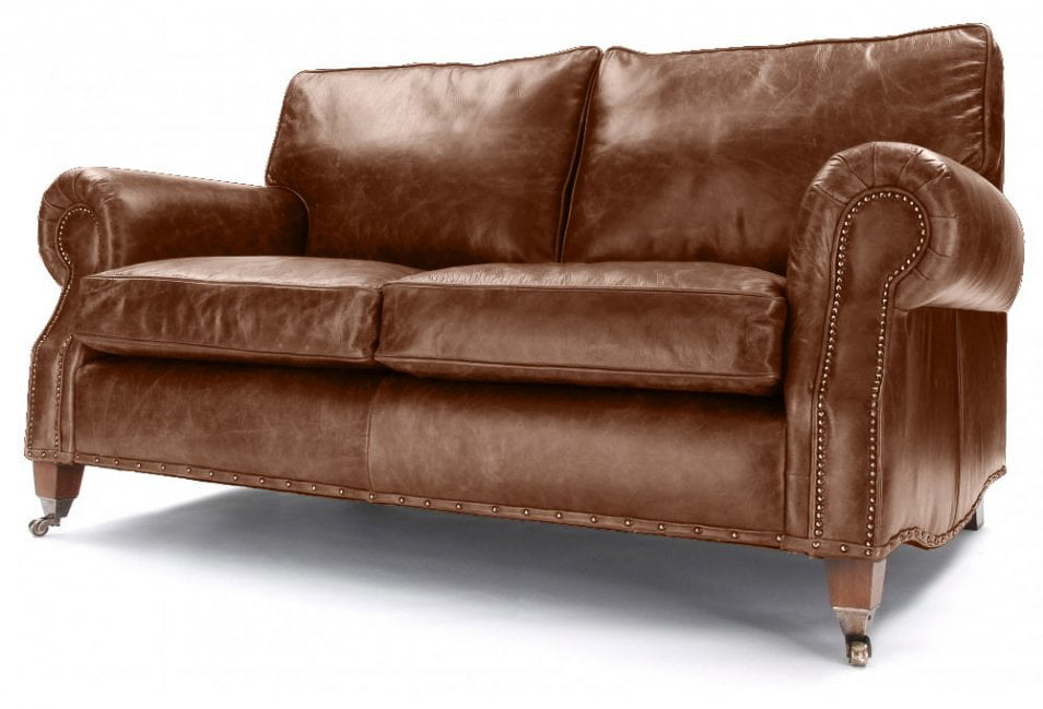 Old Boot Sofas Hepburn 3 Seater Sofa in Hobnail Leather Mocca