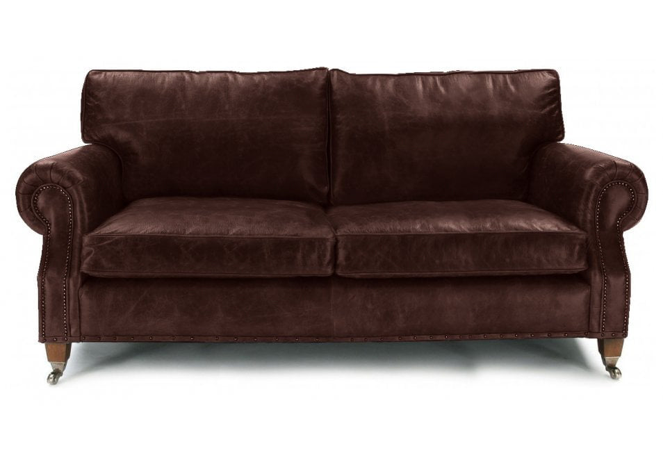 Old Boot Sofas Hepburn 4 Seater Sofa in Hobnail Leather Rugger