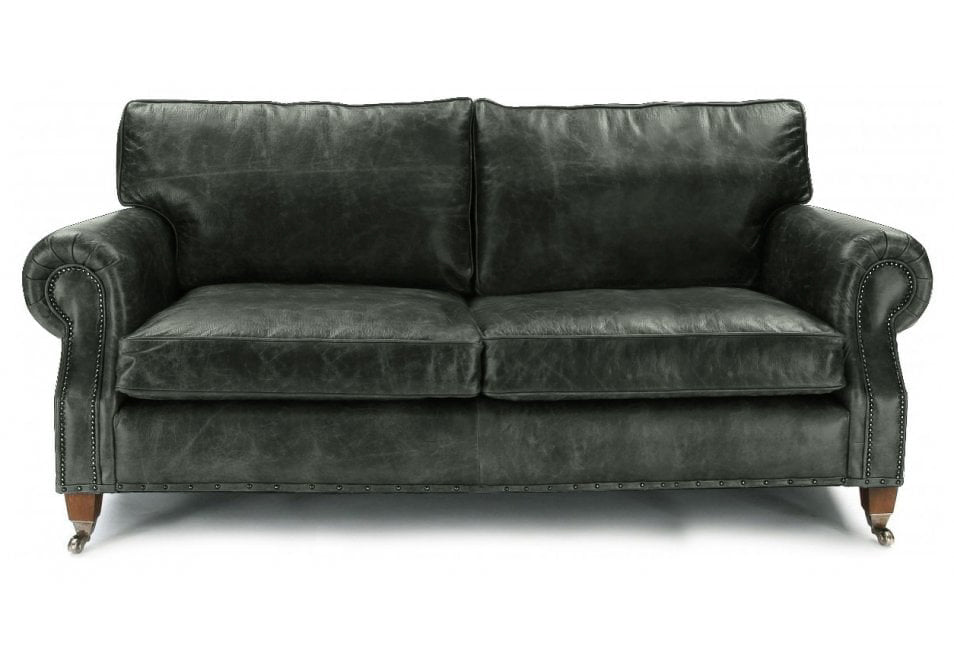 Old Boot Sofas Hepburn 4 Seater Sofa in Vintage Leather Black