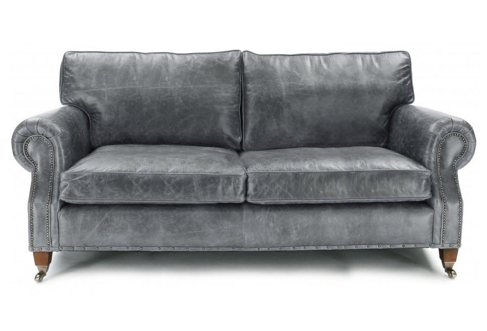Old Boot Sofas Hepburn 4 Seater Sofa in Vintage Leather Grey
