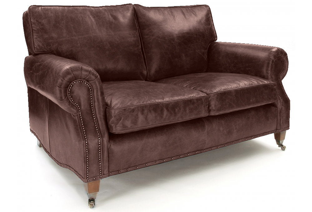 Old Boot Sofas Hepburn Small 2 Seater Sofa in Hobnail Leather Rugger