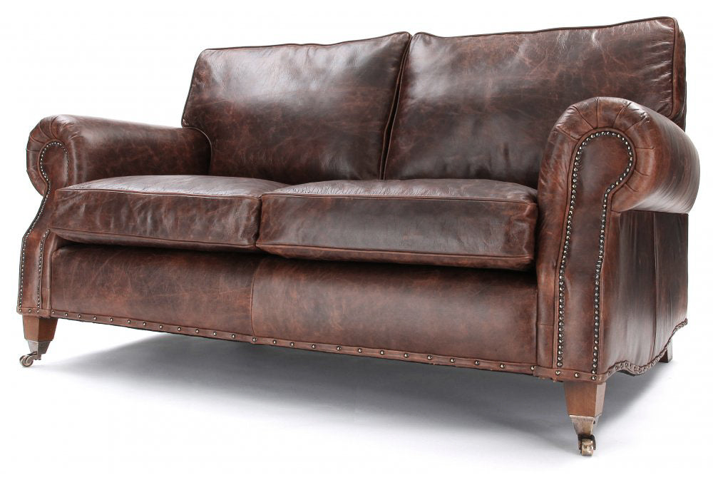 Old Boot Sofas Hepburn Small 2 Seater Sofa in Vintage Leather Brown