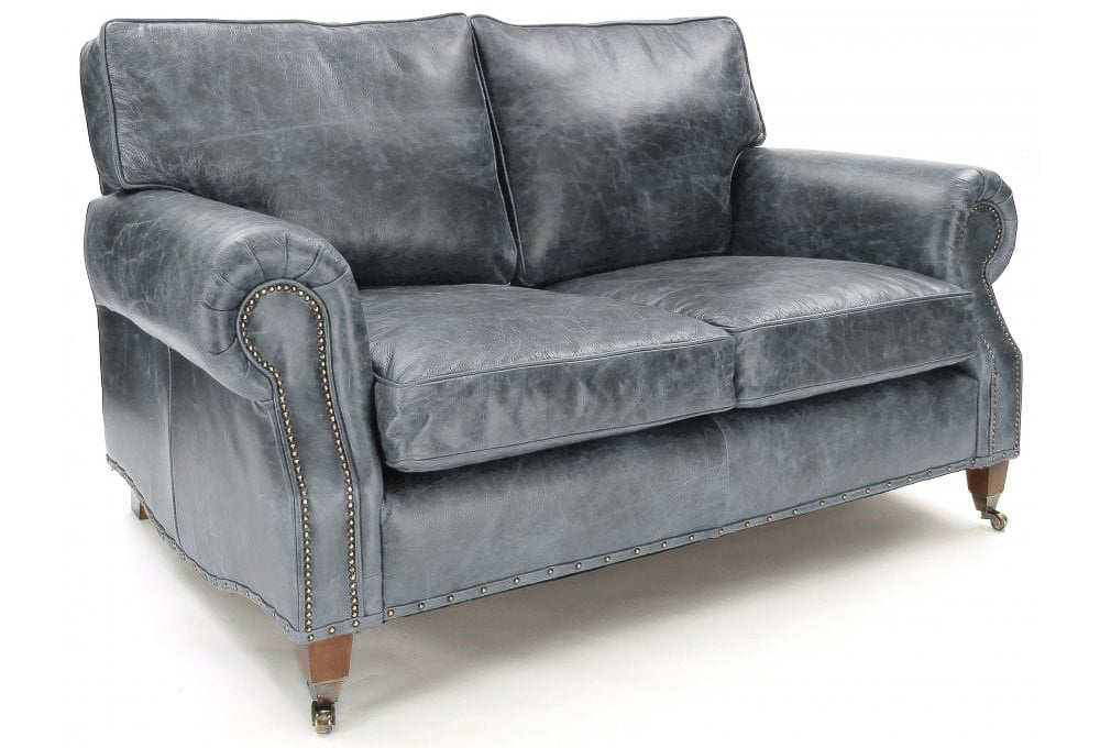 Old Boot Sofas Hepburn Small 2 Seater Sofa in Vintage Leather Grey