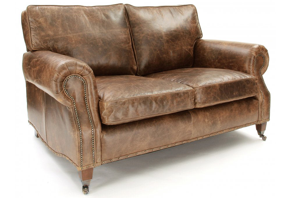 Old Boot Sofas Hepburn Small 2 Seater Sofa in Vintage Leather Tan