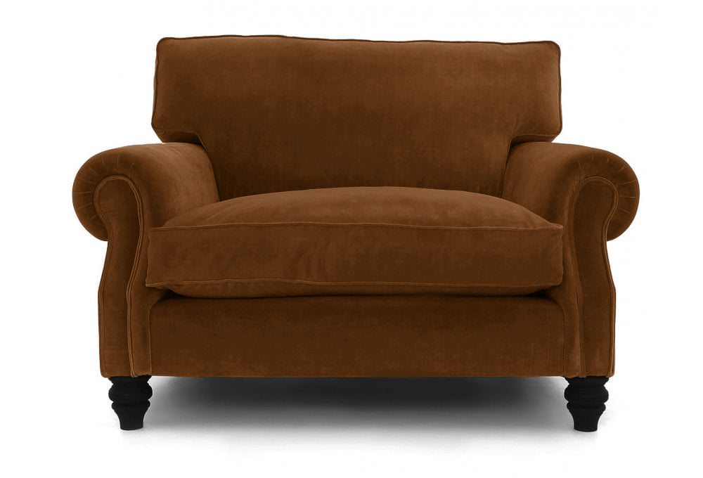 Old Boot Sofas Hepburn Love Seat Aged Velvet Turmeric