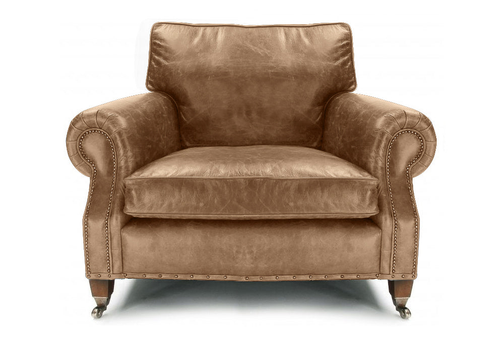 Old Boot Sofas Hepburn Love Seat in Hobnail Leather Lush