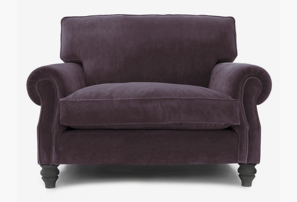 Old Boot Sofas Hepburn Love Seat Harmony Velvet Mulberry