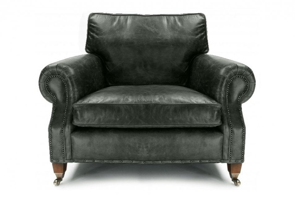 Old Boot Sofas Hepburn Love Seat in Vintage Leather Black