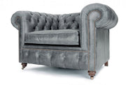 Old Boot Sofas Historian Love Seat in Vintage Leather Grey