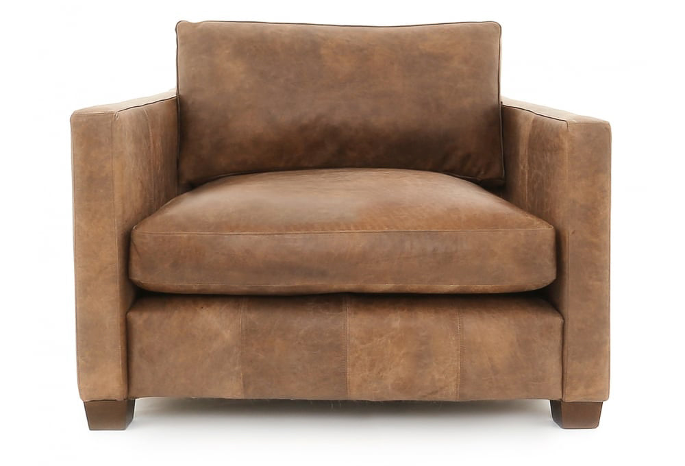 Old Boot Sofas Hutch Love Seat in Vintage Leather Tan