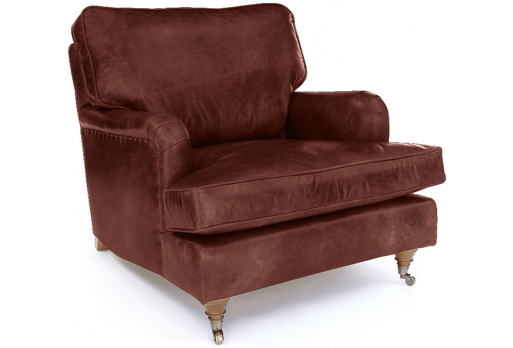 Old Boot Sofas Howard Armchair Hobnail Leather Conker