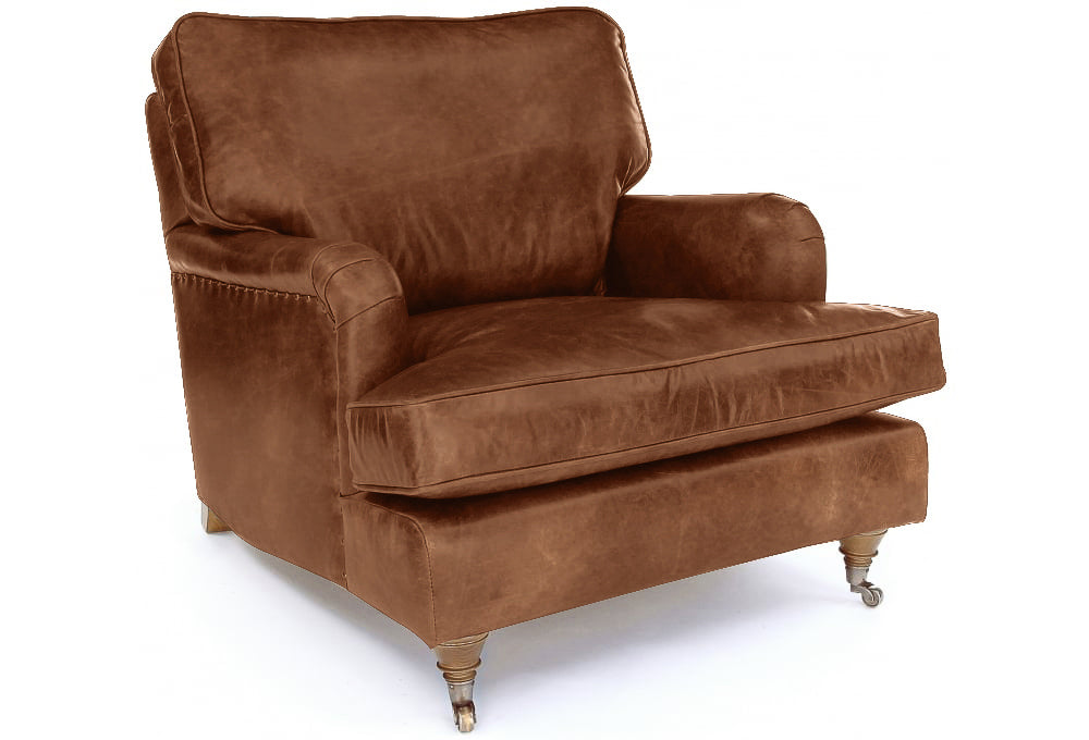 Old Boot Sofas Howard Armchair Hobnail Leather Mocca