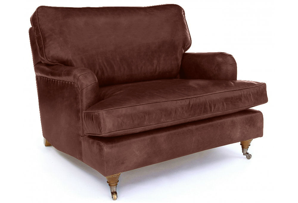 Old Boot Sofas Howard Love Seat Hobnail Leather Conker