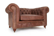 Old Boot Sofas Judge Armchair in Rustic Leather Coffee