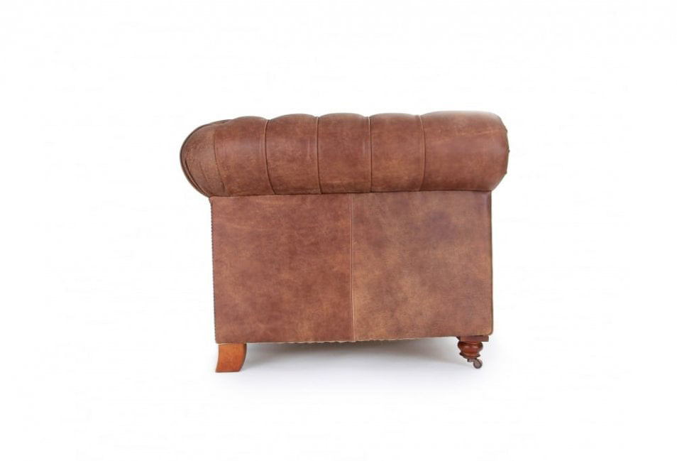 Old Boot Sofas Judge Armchair in Rustic Leather Coffee