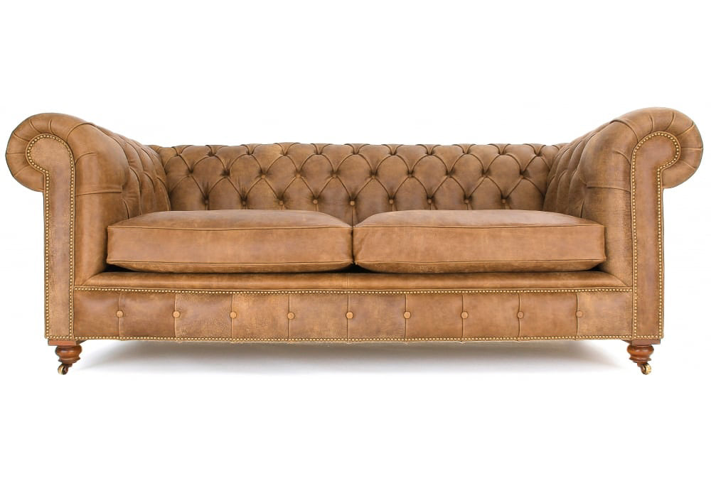 Old Boot Sofas Judge 3 Seater Sofa in Rustic Leather Buckskin