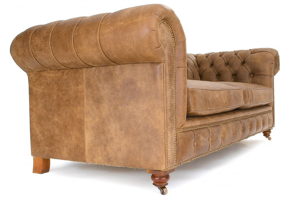 Old Boot Sofas Judge 3 Seater Sofa in Rustic Leather Buckskin