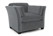 Old Boot Sofas Loafer Armchair in Aged Velvet Ash