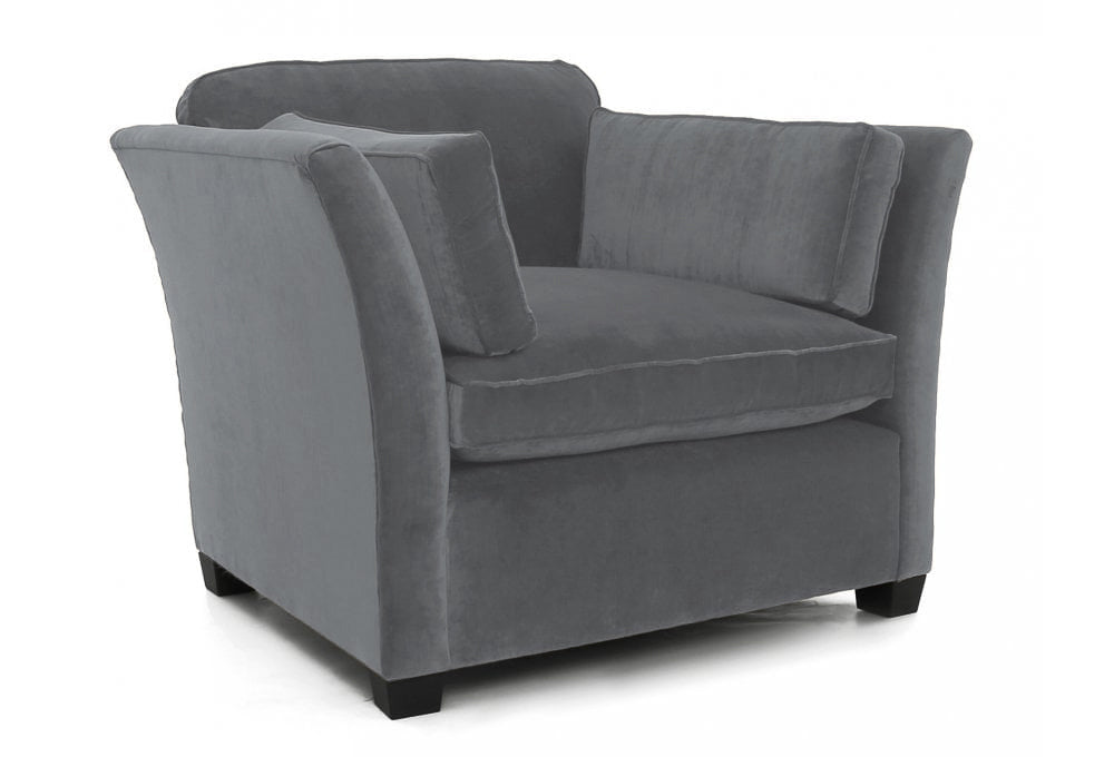 Old Boot Sofas Loafer Armchair in Aged Velvet Ash