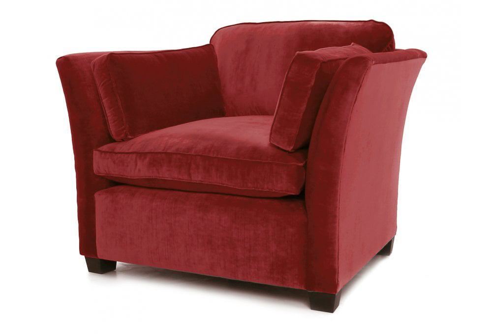 Old Boot Sofas Loafer Armchair Vintage Velvet Scarlet