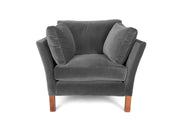Old Boot Sofas Nutshell Armchair in Aged Velvet Ash
