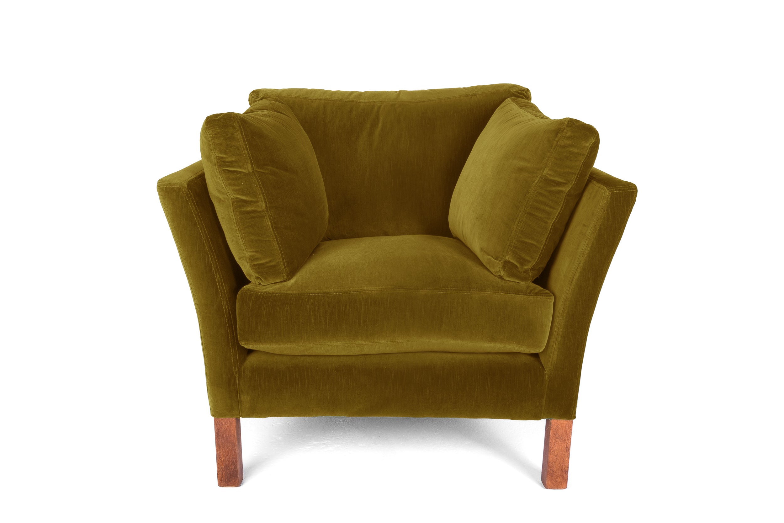 Old Boot Sofas Nutshell Armchair Aged Velvet Ochre