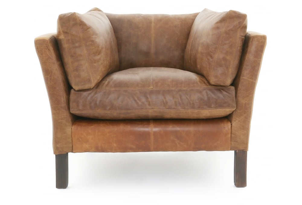Old Boot Sofas Nutshell Armchair in Vintage Leather Tan