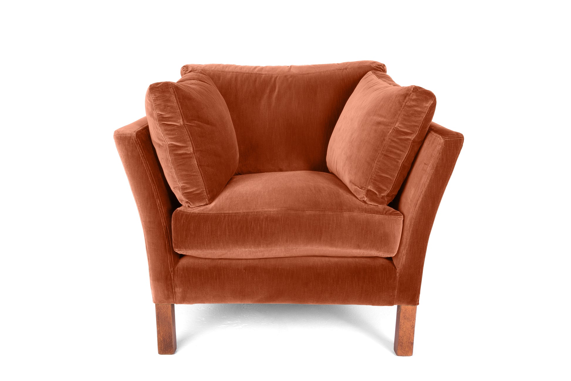 Old Boot Sofas Nutshell Armchair Vintage Velvet Rose Clay