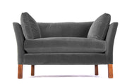 Old Boot Sofas Nutshell Love Seat in Aged Velvet Ash
