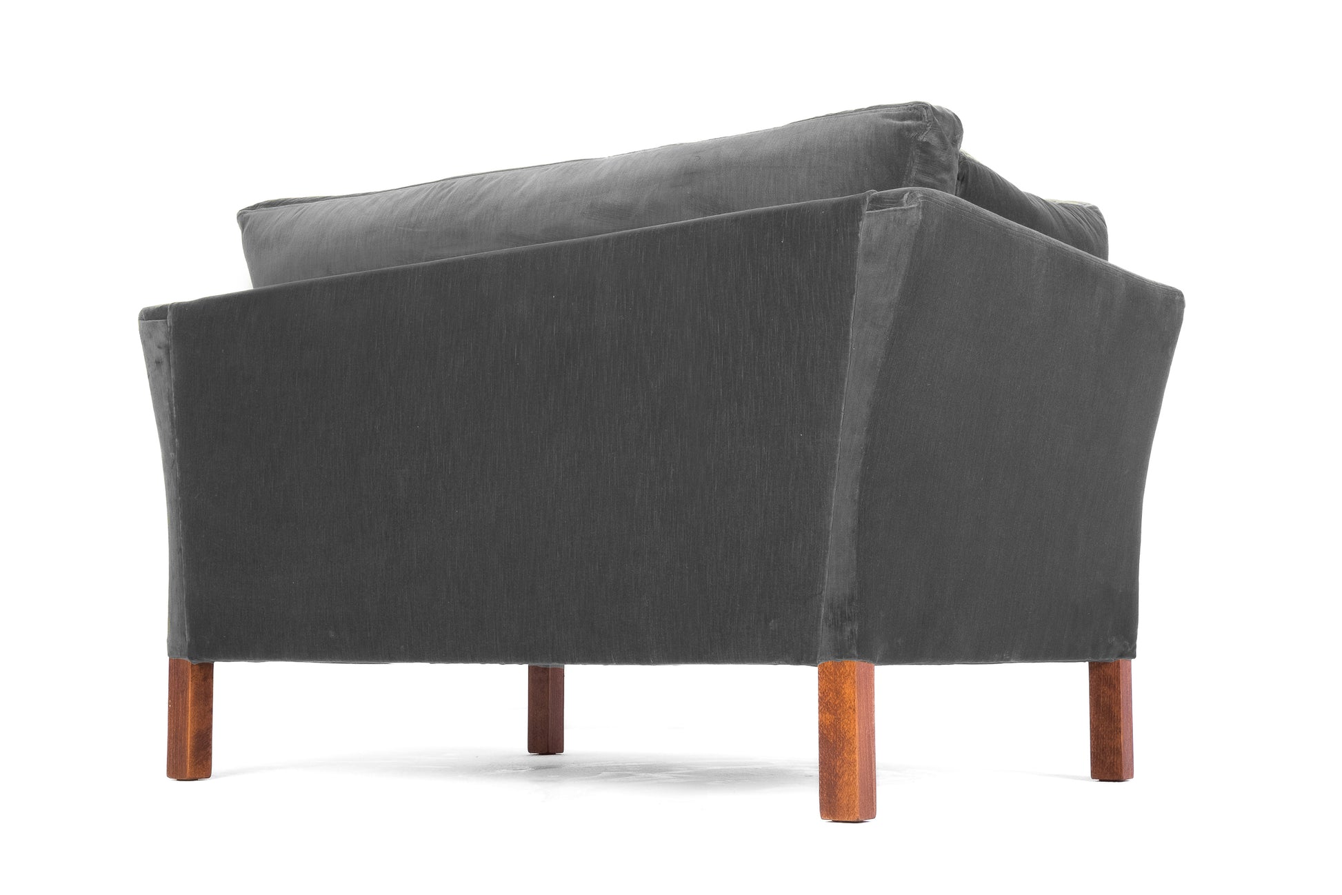Old Boot Sofas Nutshell Love Seat in Aged Velvet Ash