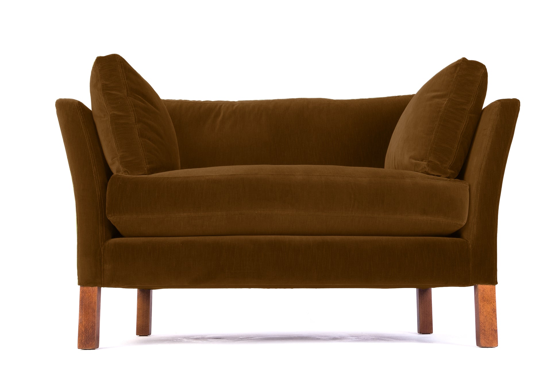 Old Boot Sofas Nutshell Love Seat Aged Velvet Turmeric