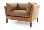 Old Boot Sofas Nutshell Love Seat in Vintage Leather Tan