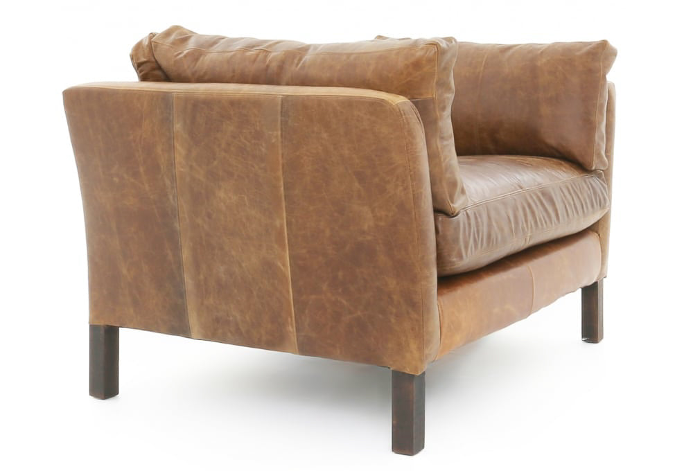 Old Boot Sofas Nutshell Love Seat in Vintage Leather Tan