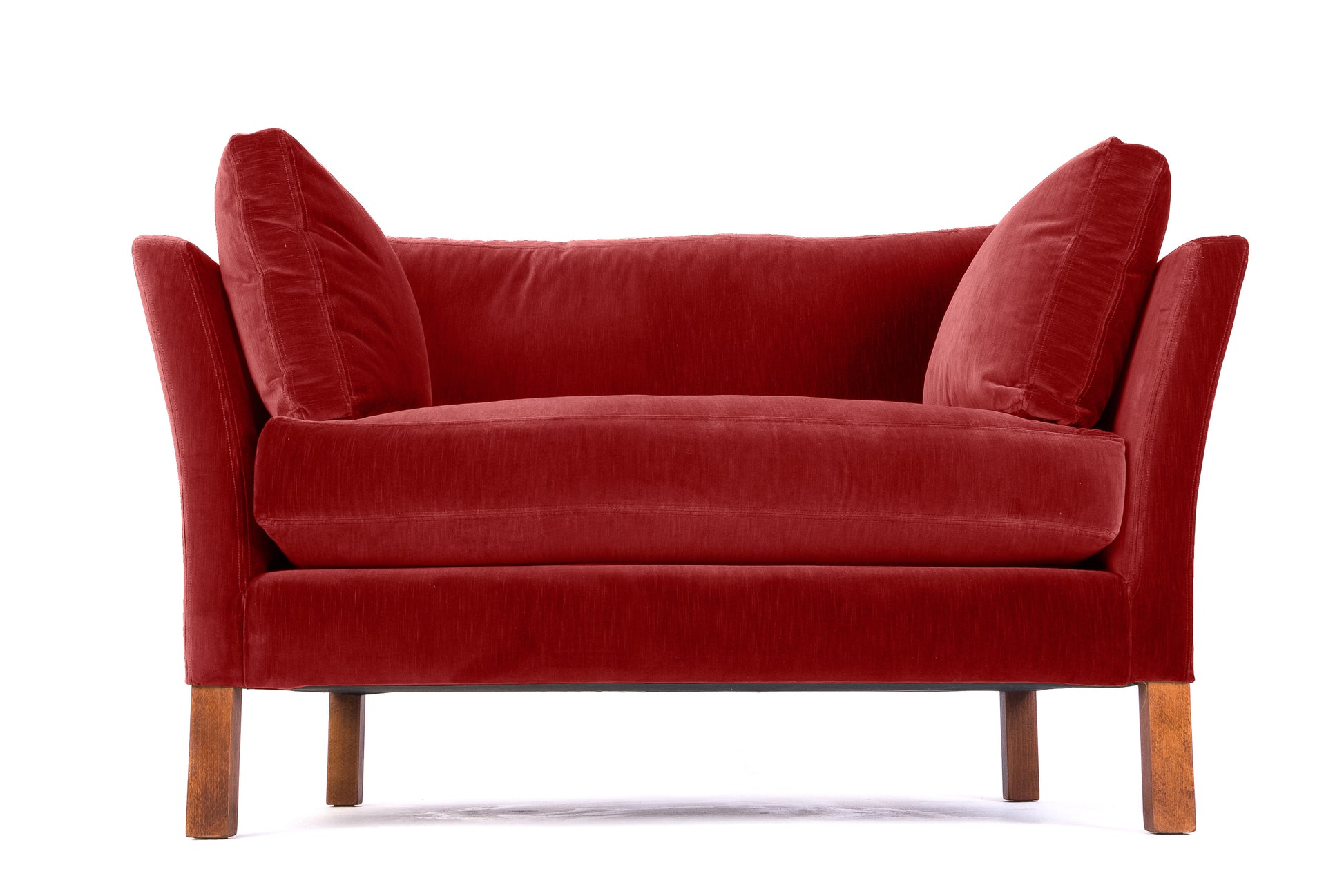 Old Boot Sofas Nutshell Love Seat Vintage Velvet Scarlet