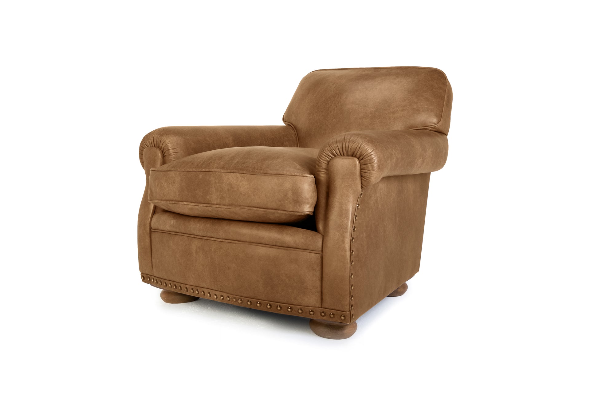 Old Boot Sofas Parisian Armchair in Hobnail Leather Lush