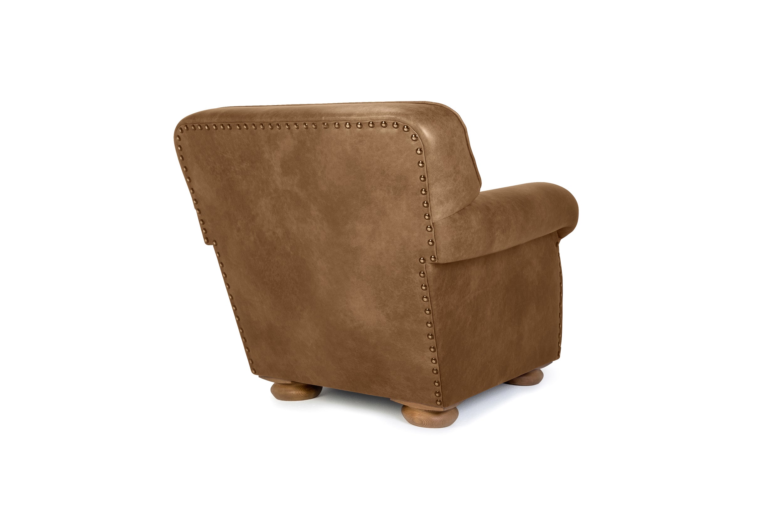 Old Boot Sofas Parisian Armchair in Hobnail Leather Lush