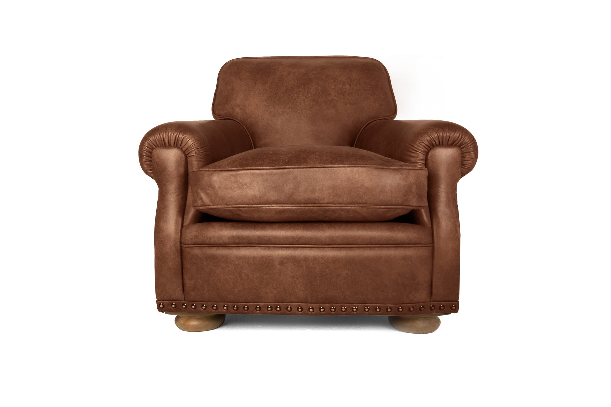 Old Boot Sofas Parisian Armchair Hobnail Leather Mocca