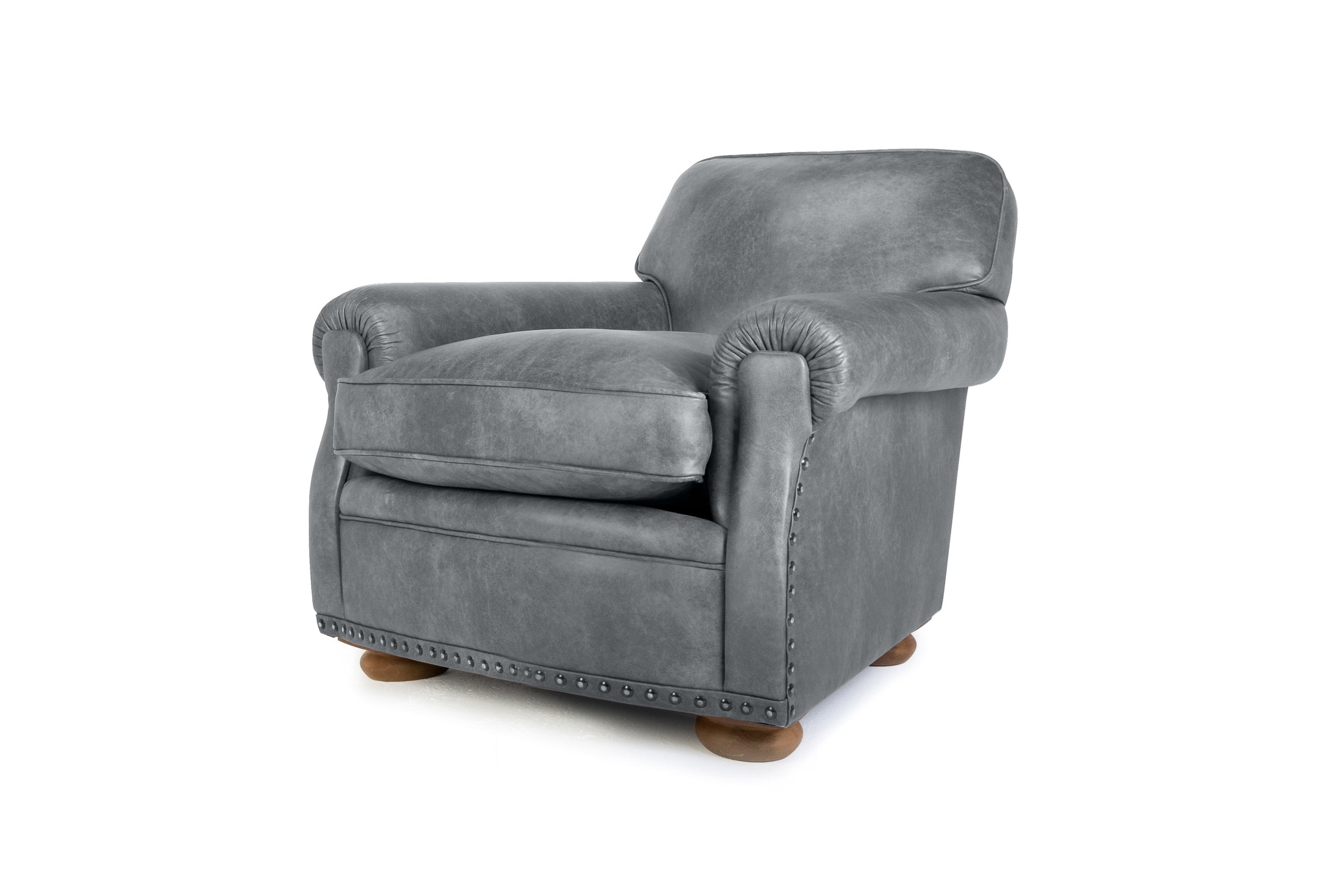 Old Boot Sofas Parisian Armchair Vintage Leather Grey