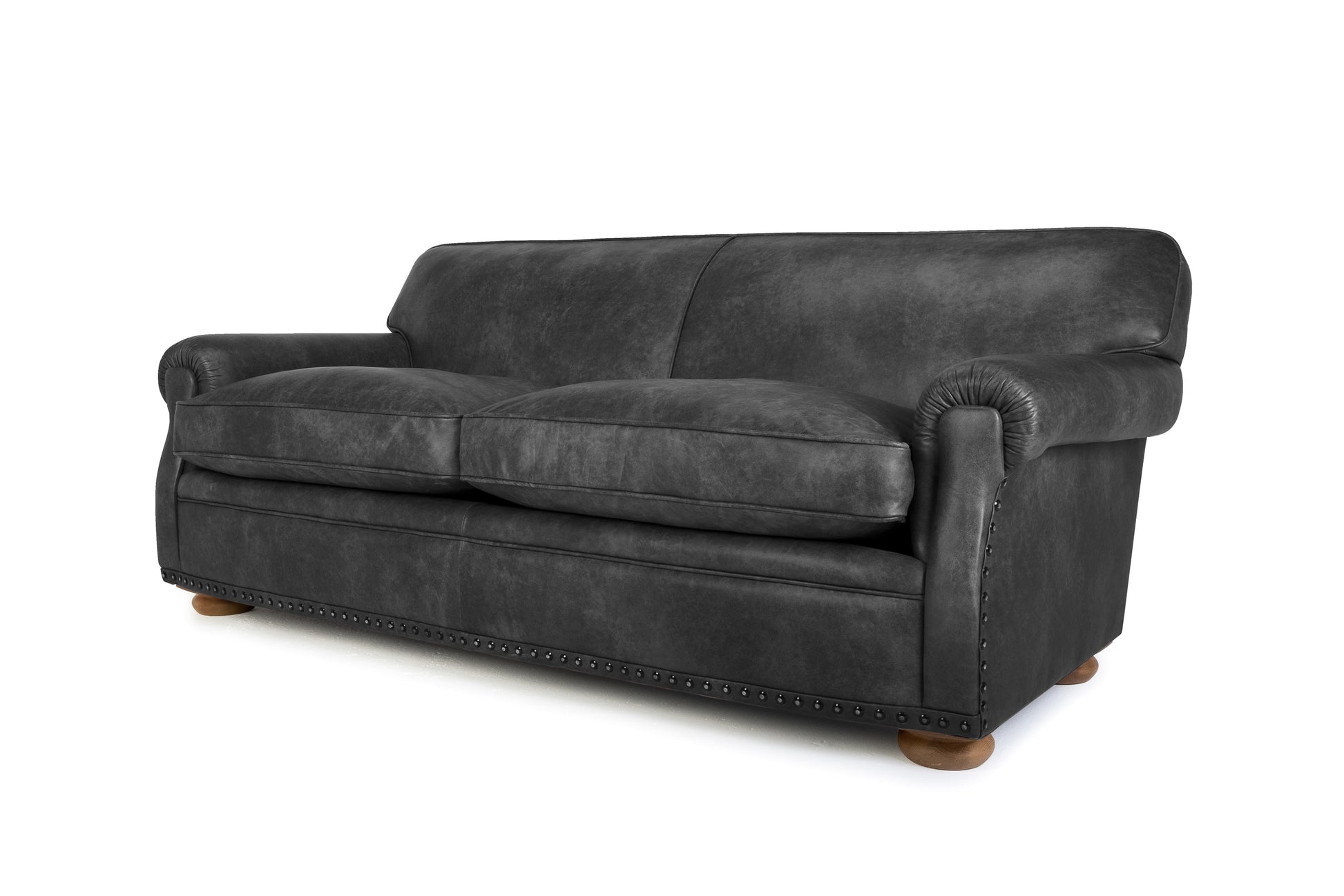 Old Boot Sofas Parisian Sofa Hobnail Leather Graphite