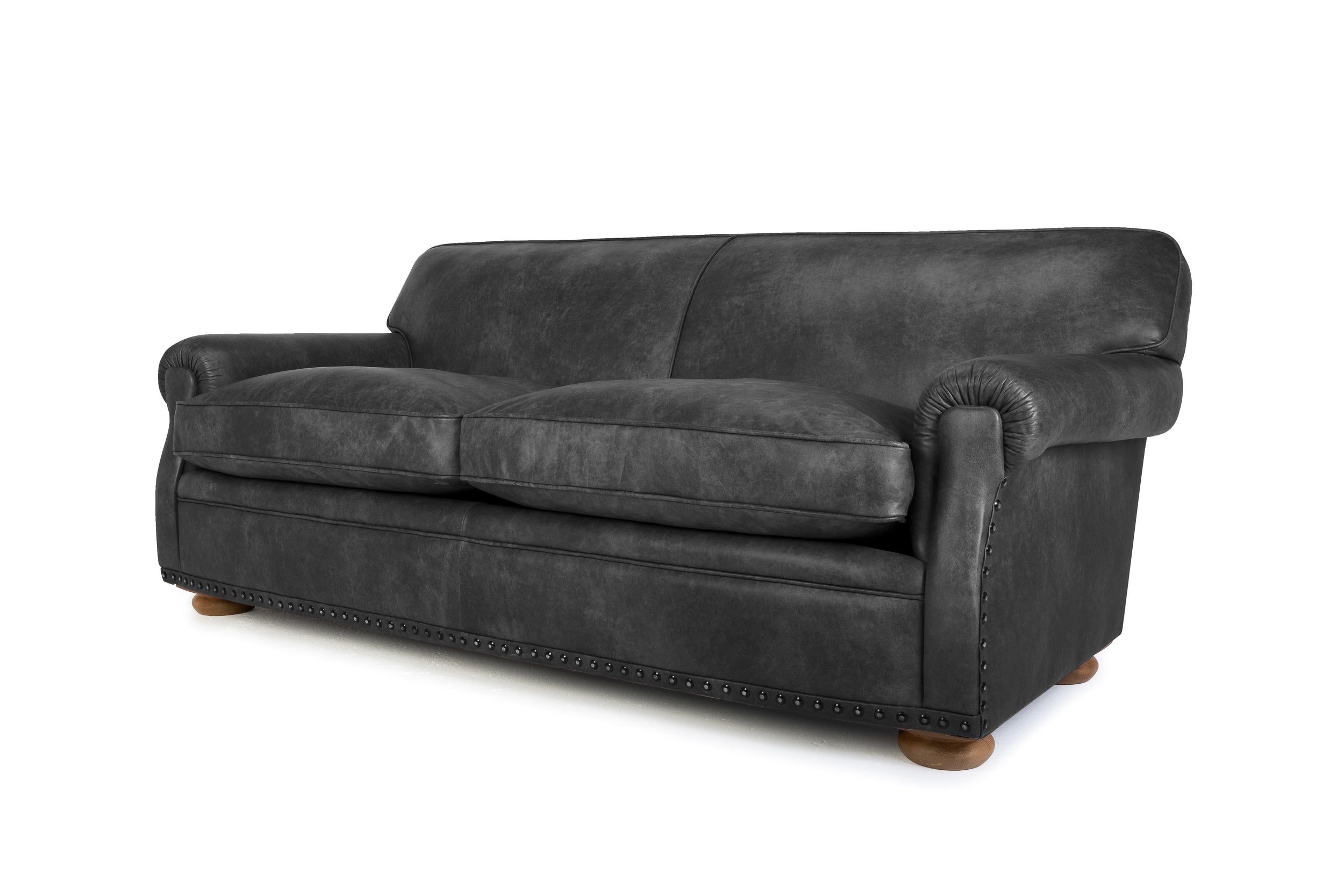 Old Boot Sofas Parisian Sofa Hobnail Leather Graphite