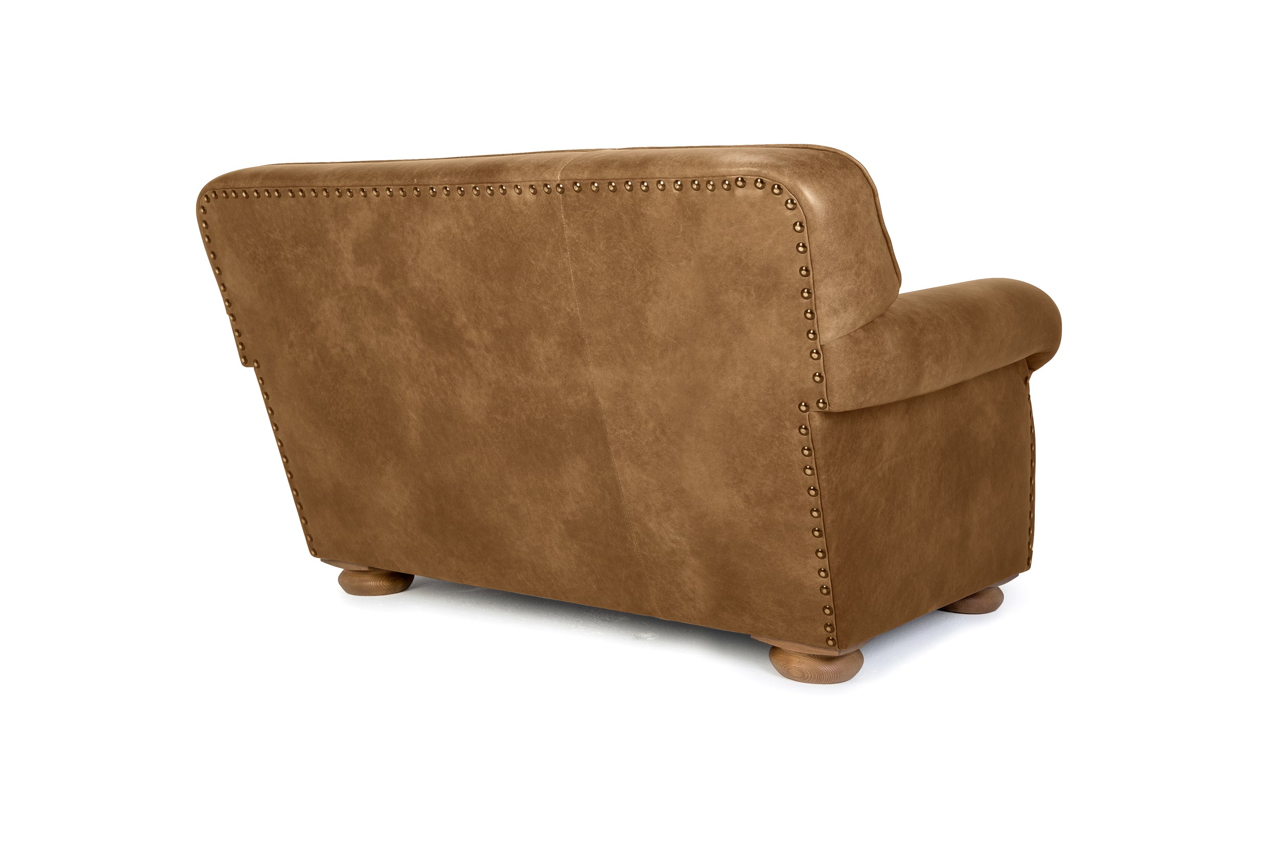Old Boot Sofas Parisian Love Seat in Hobnail Leather Lush