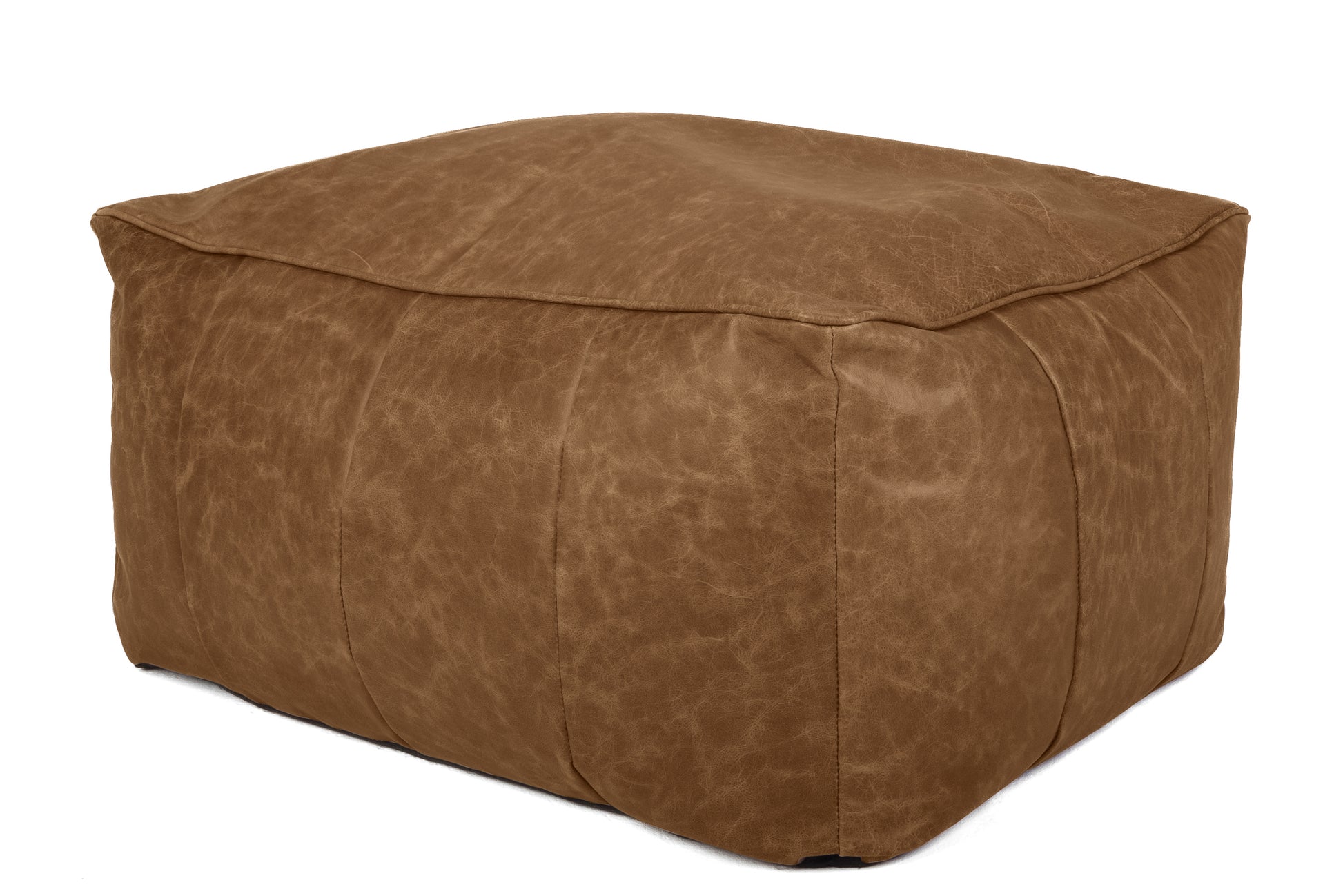 Old Boot Sofas Pod Bean Bag Grand Footstool in Hobnail Leather Lush