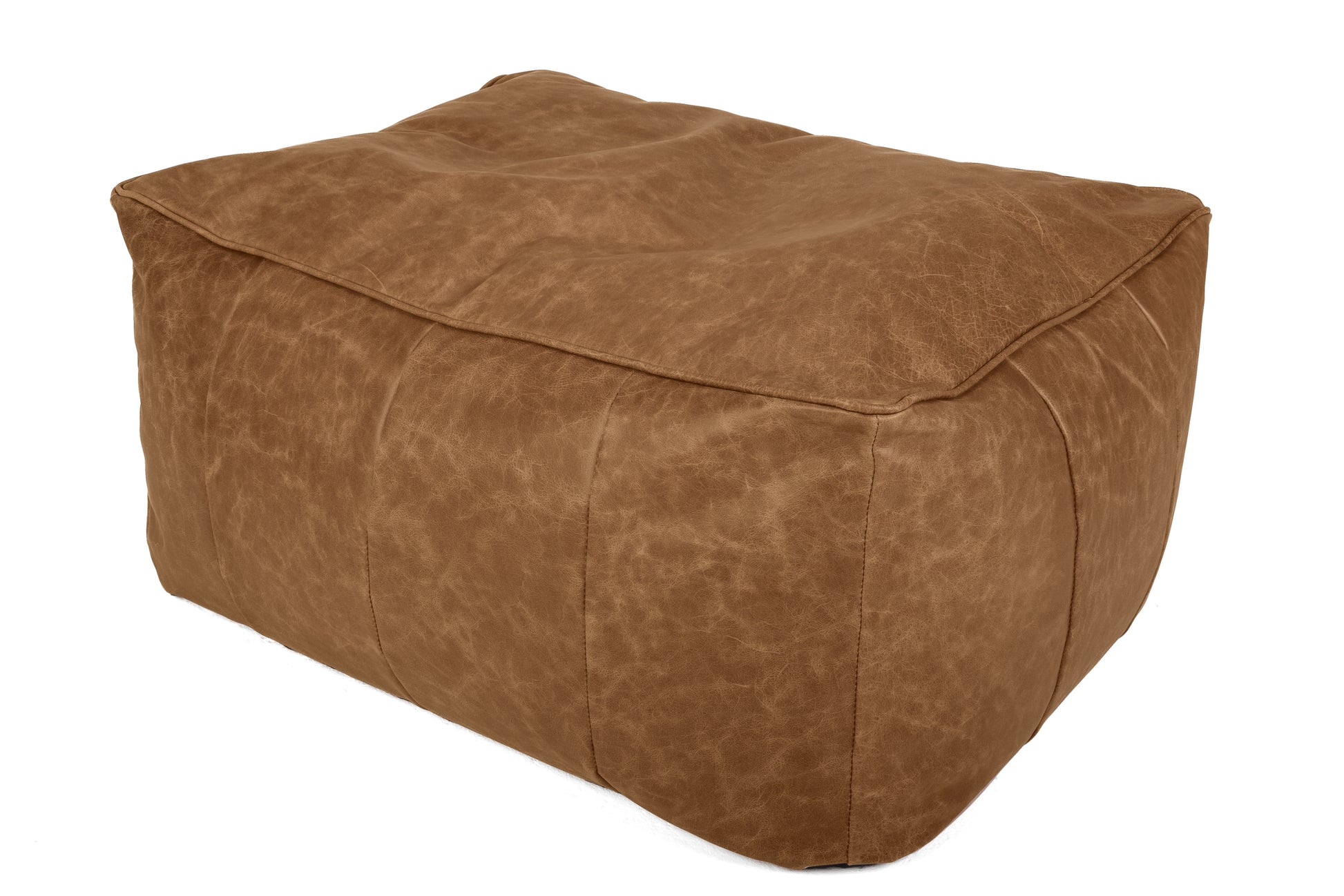 Old Boot Sofas Pod Bean Bag Grand Footstool in Hobnail Leather Lush