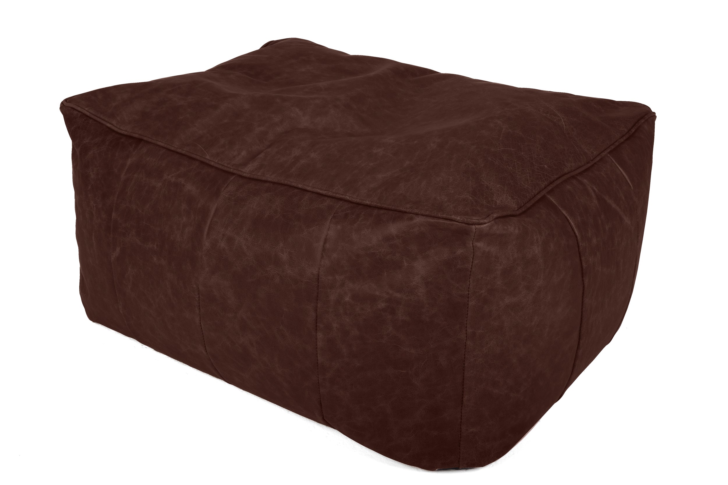Old Boot Sofas Pod Bean Bag Grand Footstool in Hobnail Leather Rugger