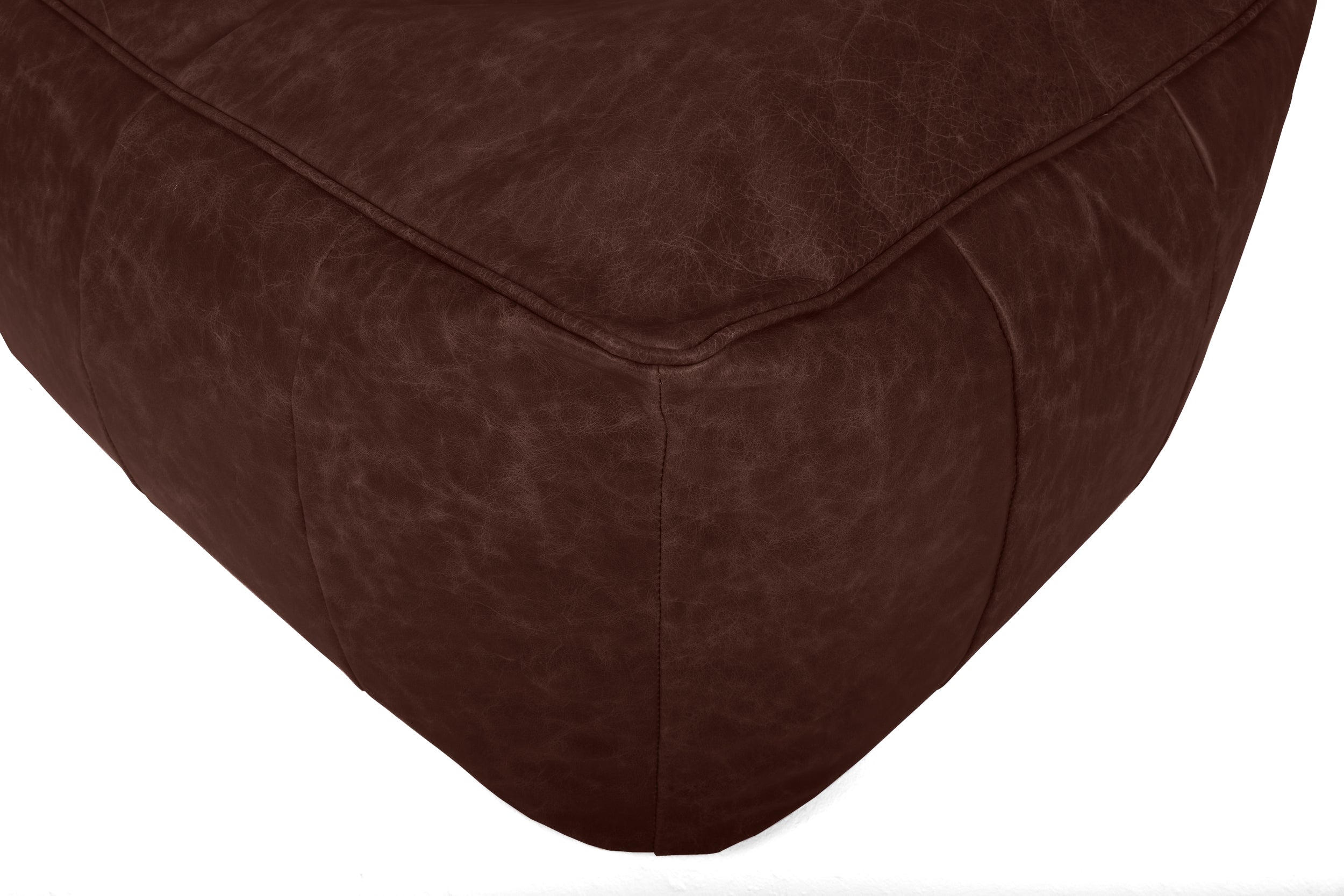 Old Boot Sofas Pod Bean Bag Grand Footstool in Hobnail Leather Rugger