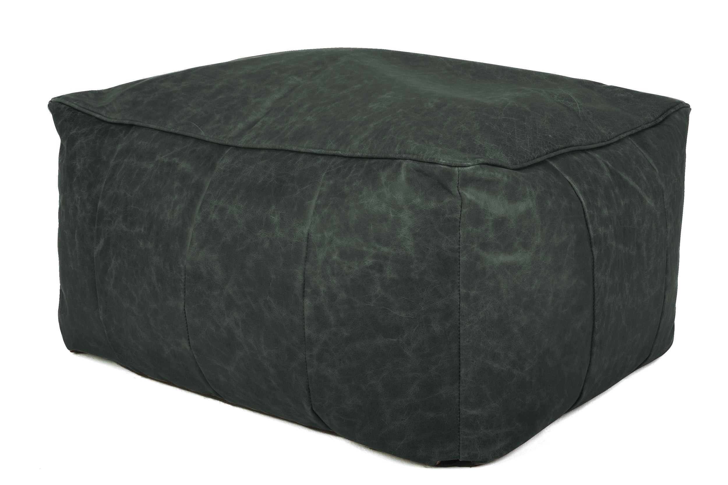 Old Boot Sofas Pod Bean Bag Grand Footstool in Vintage Leather Black