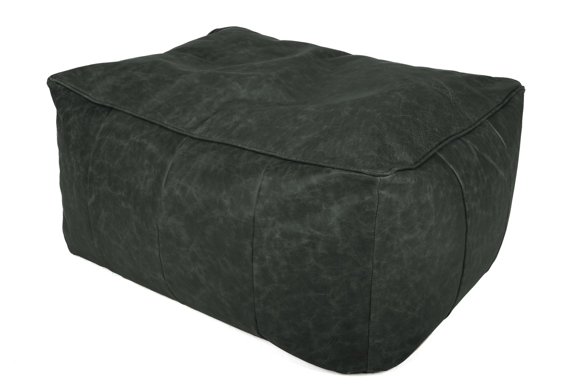 Old Boot Sofas Pod Bean Bag Grand Footstool in Vintage Leather Black