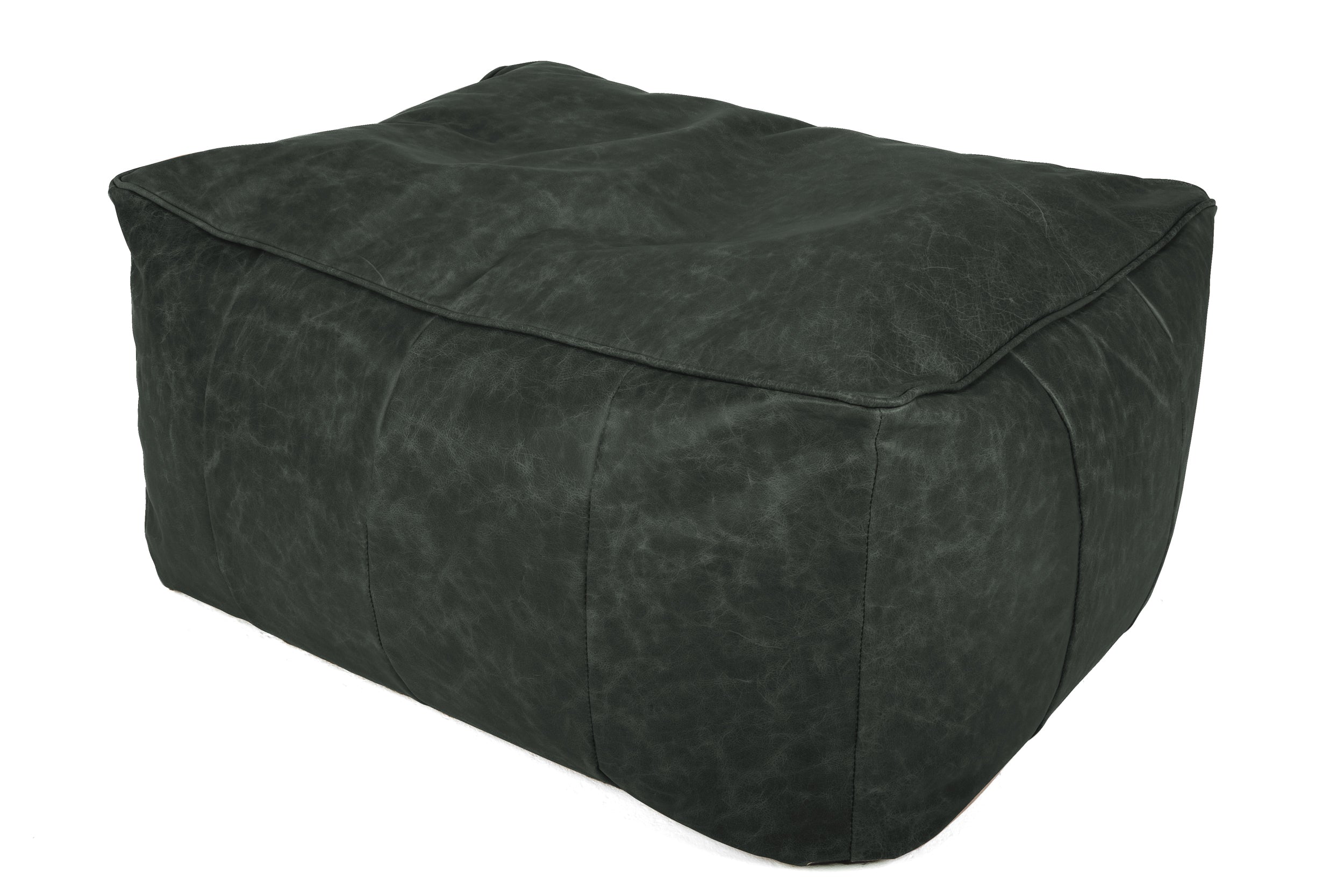 Old Boot Sofas Pod Bean Bag Grand Footstool in Vintage Leather Black